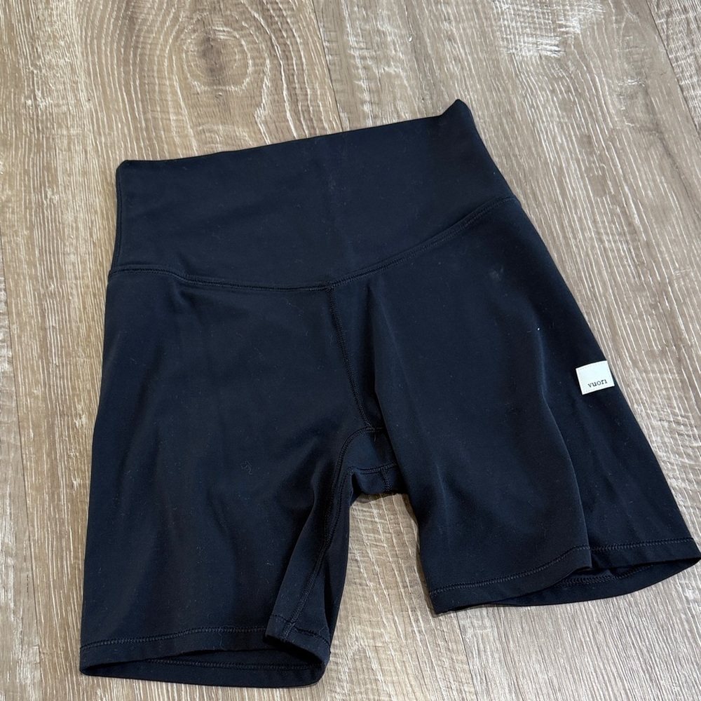 Vuori Black High-Rise Bike Shorts